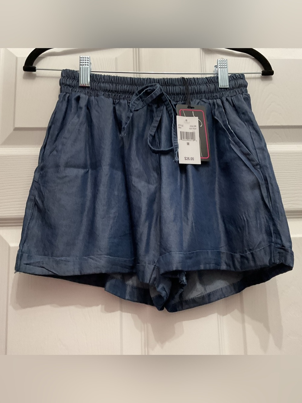 Drawstring High-Waist Navy Women's Shorts